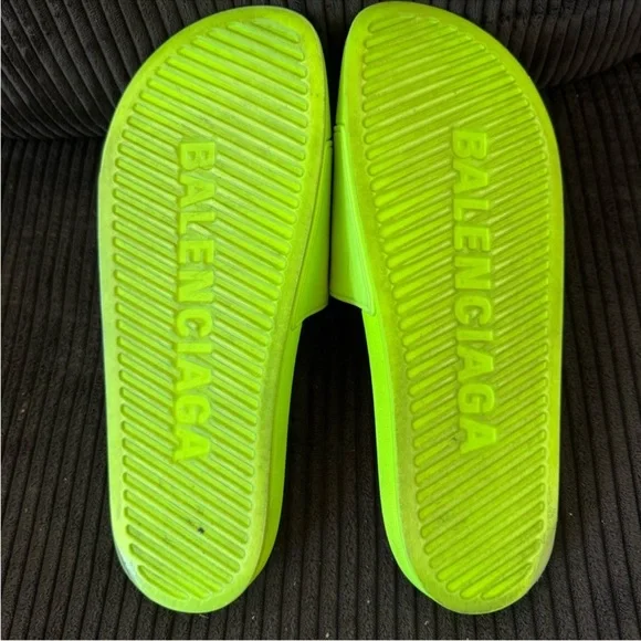 Balenciaga Neon Yellow Slip-On Loafers display picture 3